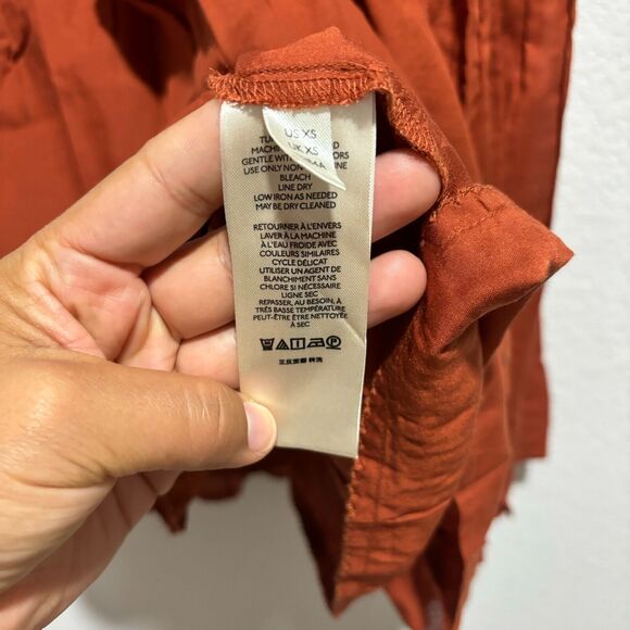 Anthropologie Women's Poetry Maxi Skirt Brown XS Geometric Pull On Bohemian - Picture 6 of 9